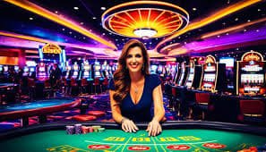 Responsible gaming message beside Queen of Bounty content on app 77